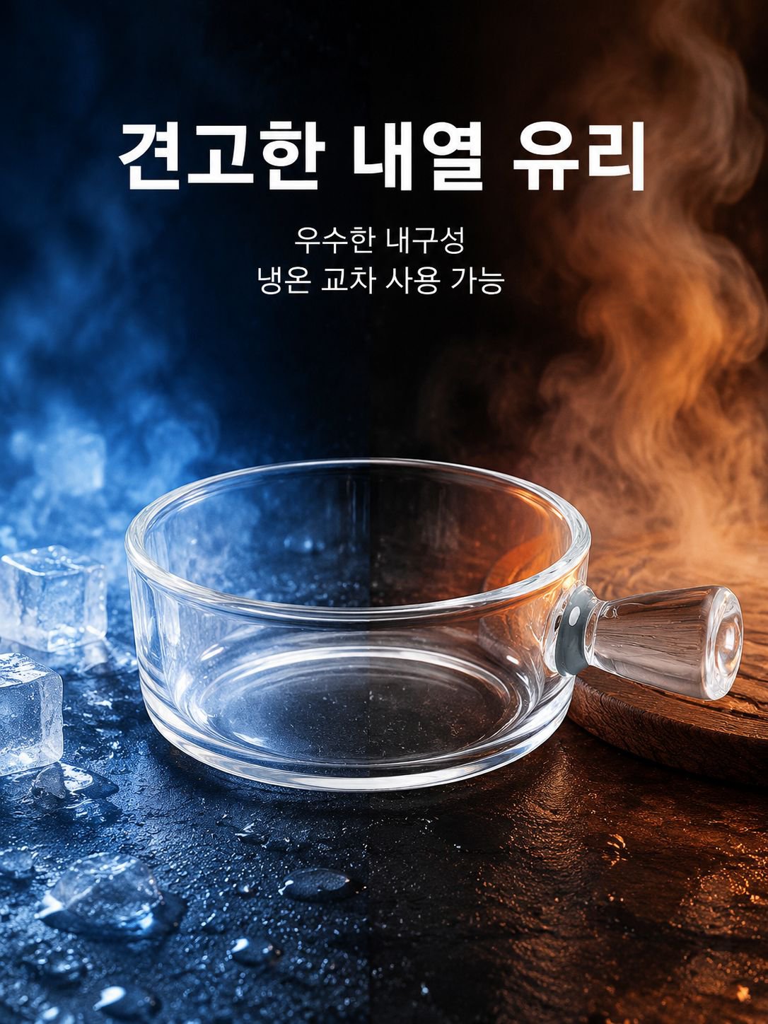 가정용 손잡이 유리 샐러드 볼