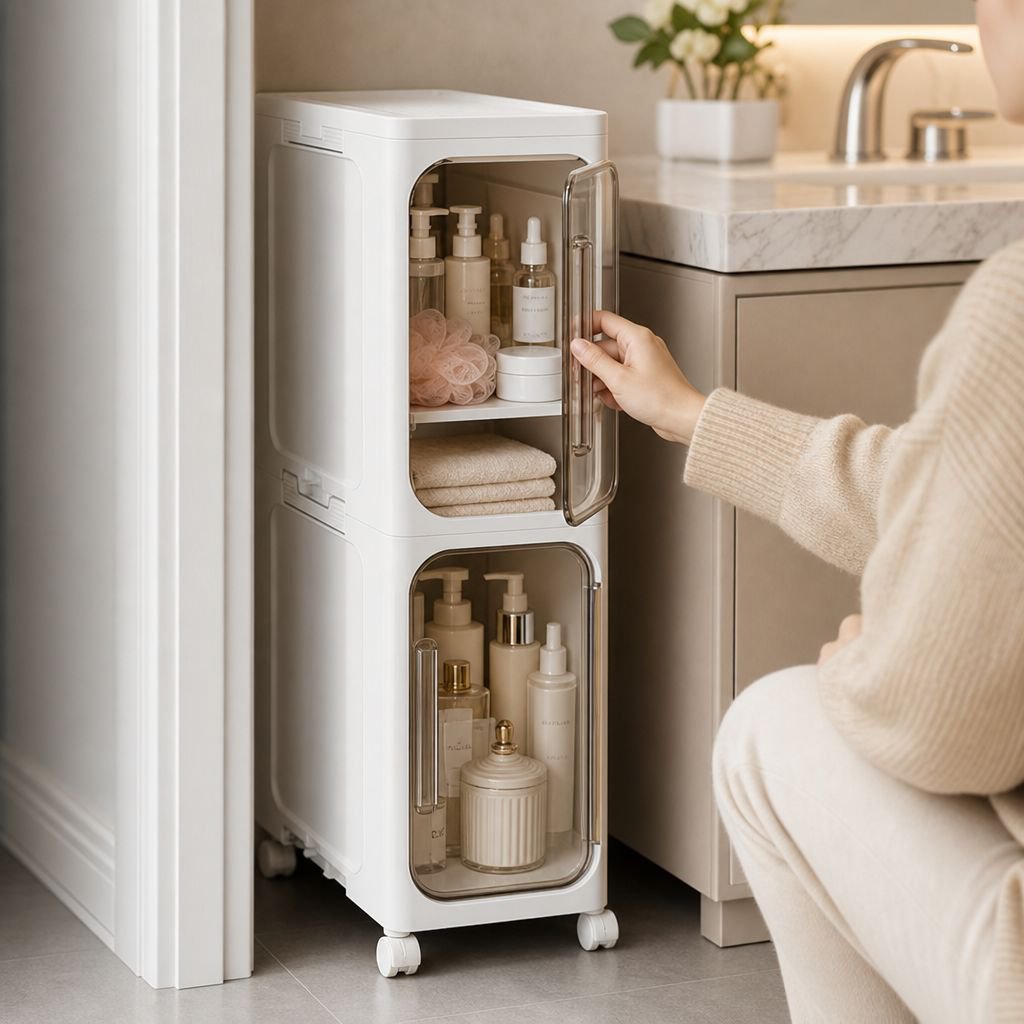 Foldable Storage Cabinet for Home Bathroom
