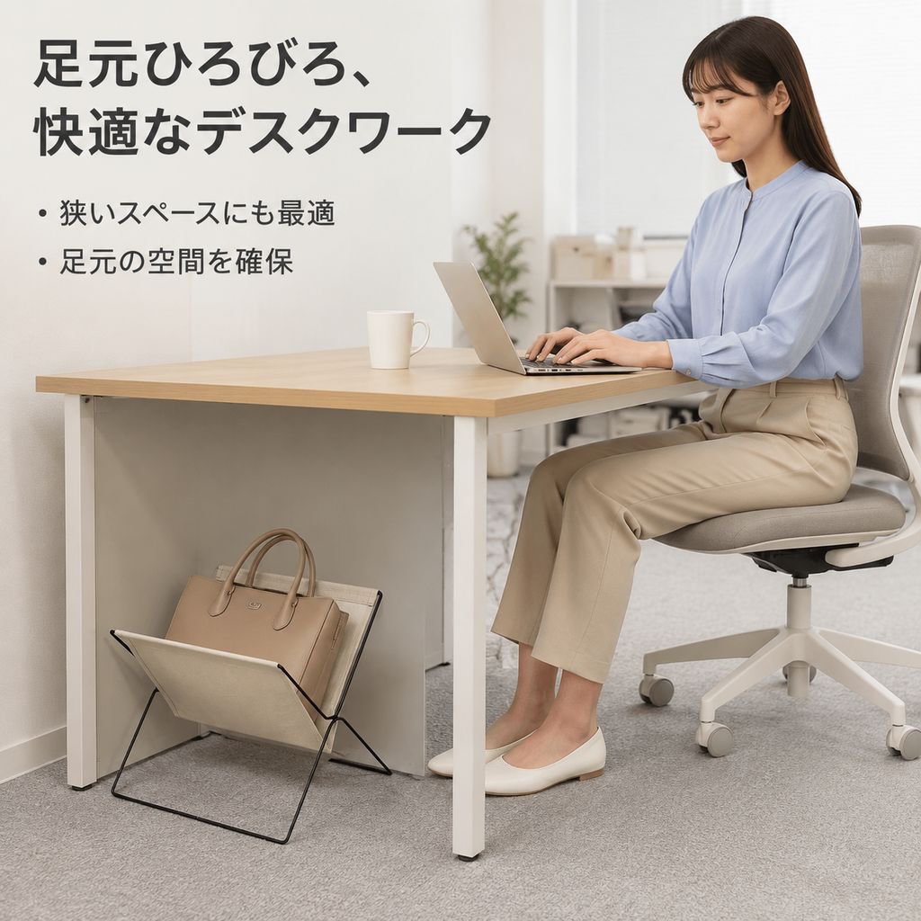 オフィス用折りたたみバッグ収納ラック デスク下多機能収納スタンド
