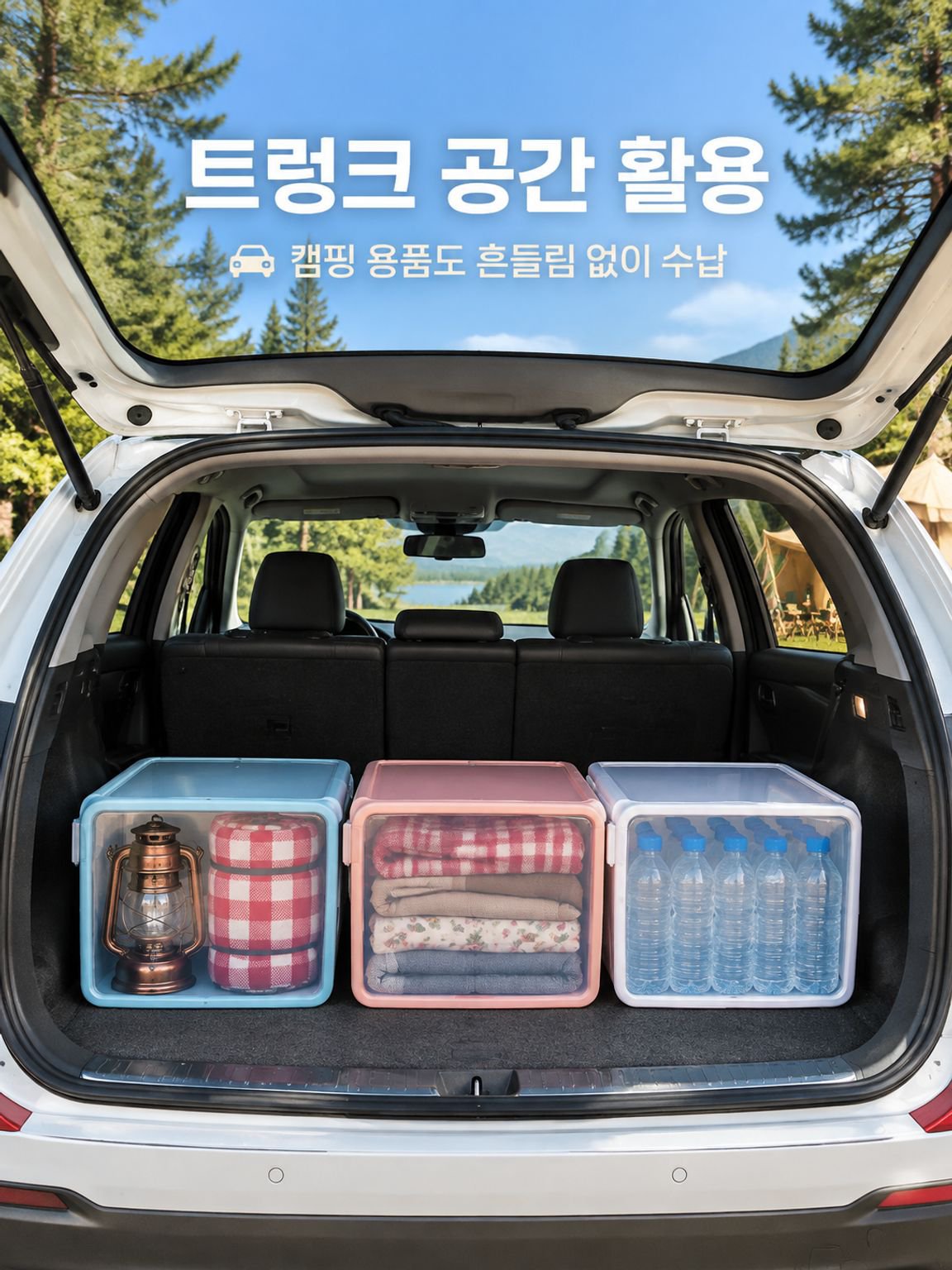 다양한 물건을 보관하기 적합한 넉넉한 사이즈의 수납함