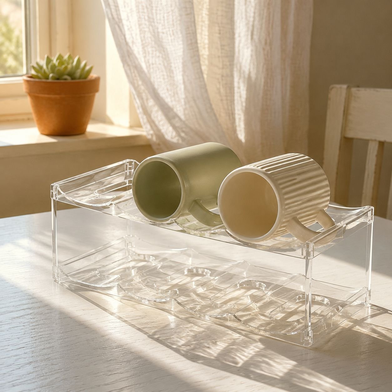 Living room glass and mug organizer rack
