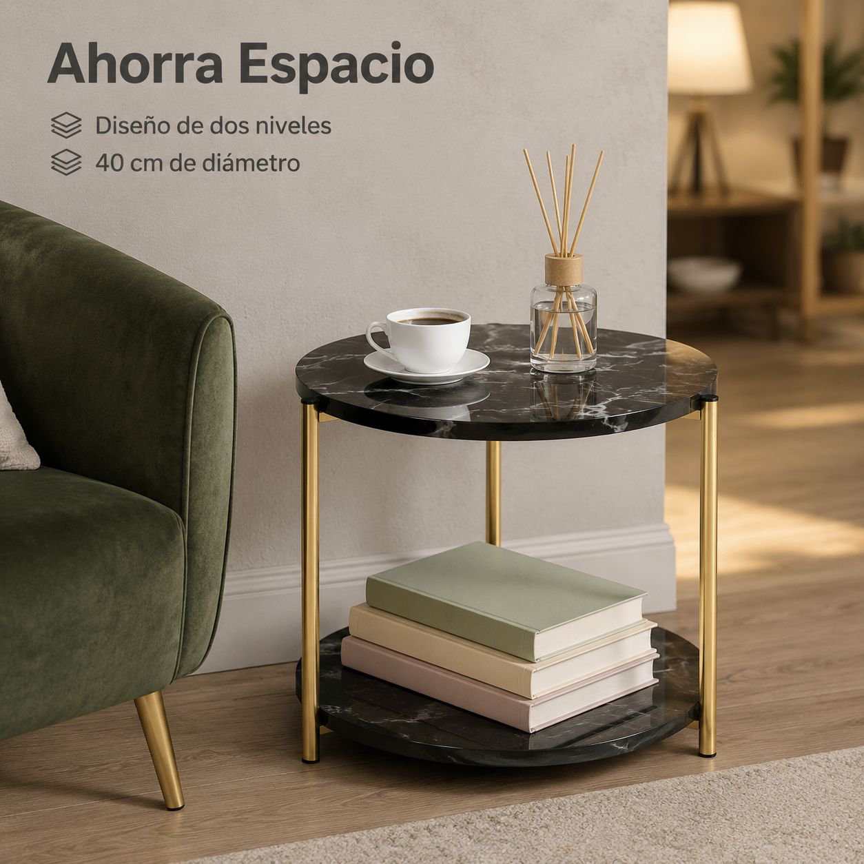 Sofá minimalista, mesa de centro para sala de estar