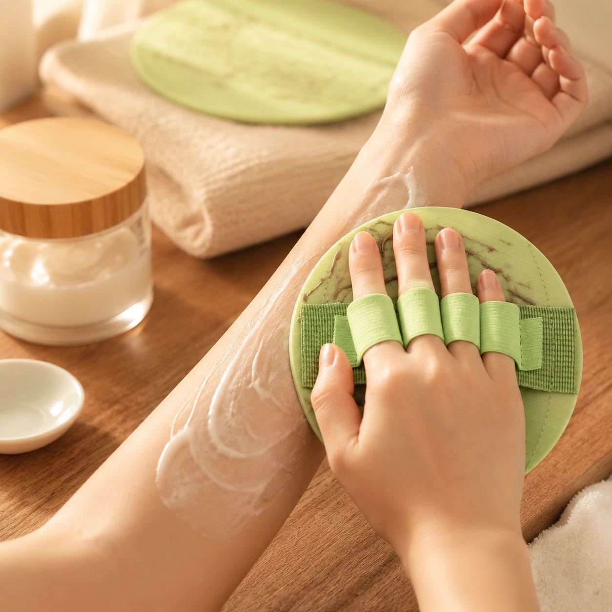 Exfoliating bath cloth for healthy glowing skin