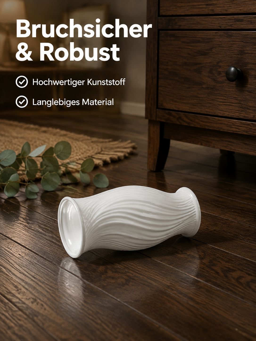 Vintage französische Kunststoffvase mit Farbverlauf für Kunstblumen