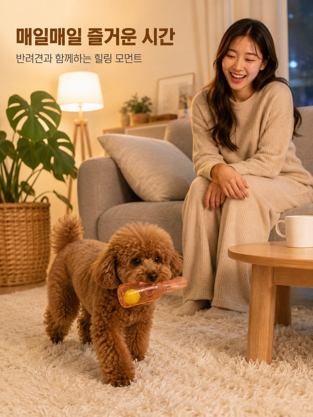 반려동물과 함께 사용할 수 있는 말하는 테니스 물병