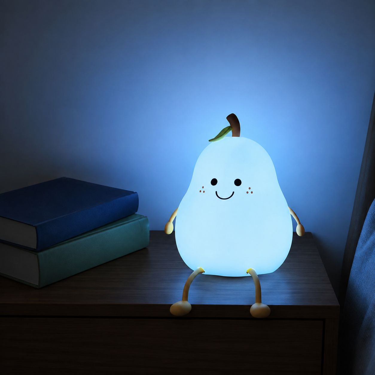Adorable silicone LED sleeping lamp with USB charging port