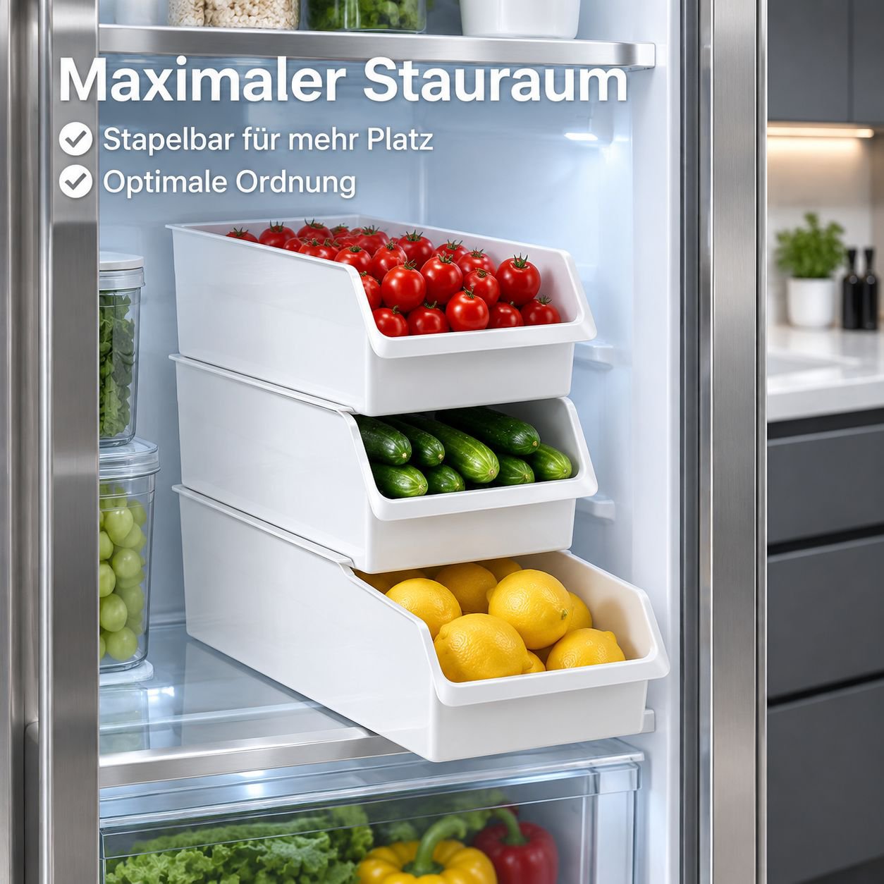 Transparenter Kühlschrank-Organizer