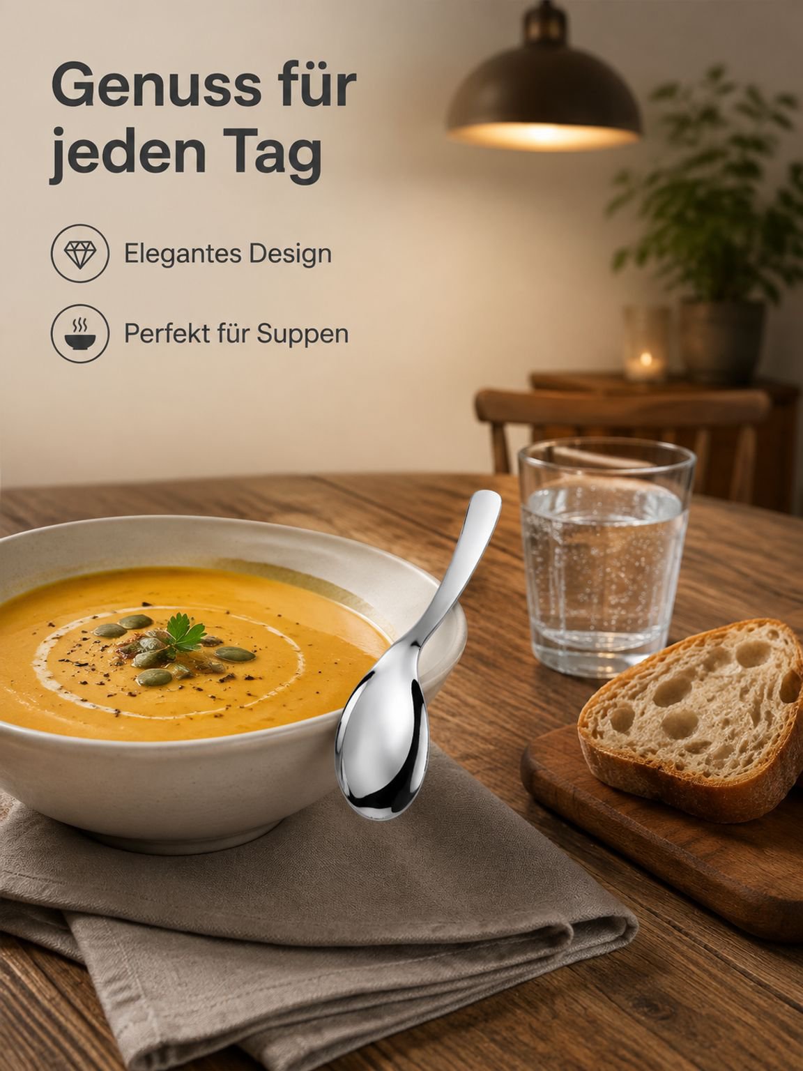 Haushalts-Suppenlöffel aus Edelstahl