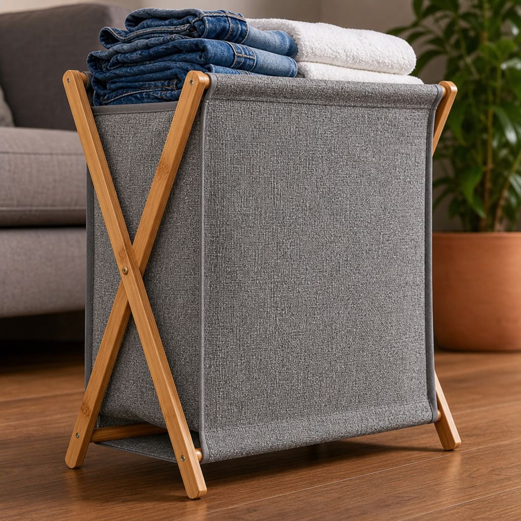 Cesta organizadora de ropa sostenible y plegable
