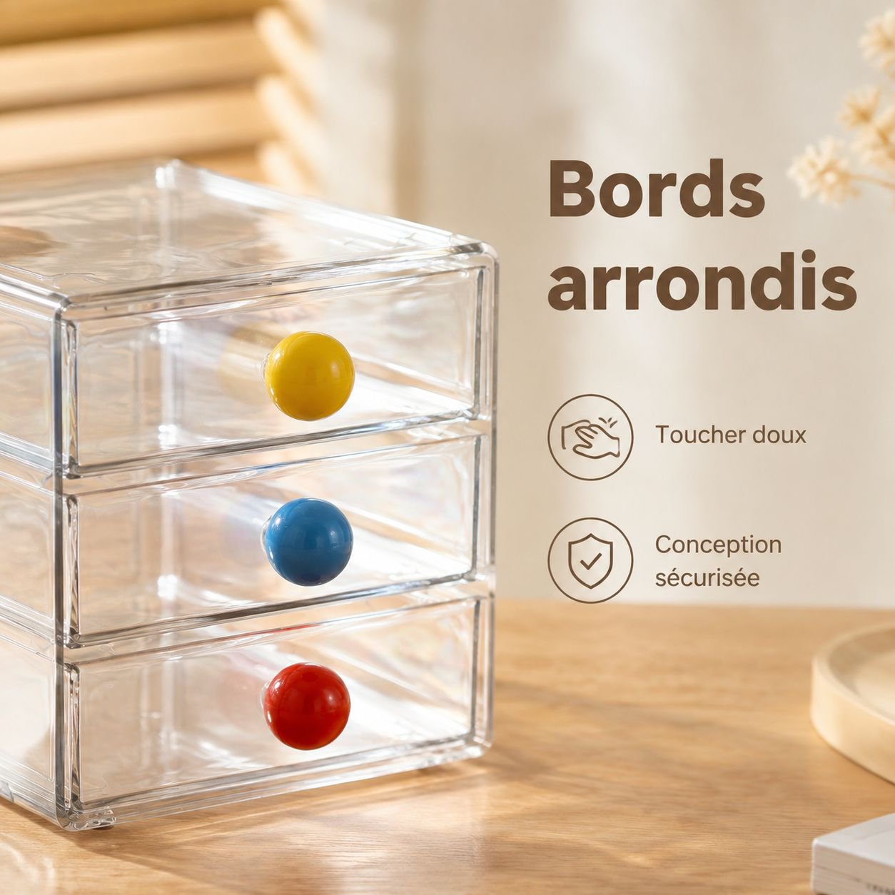 Boîte de rangement de bureau empilable à plusieurs tiroirs