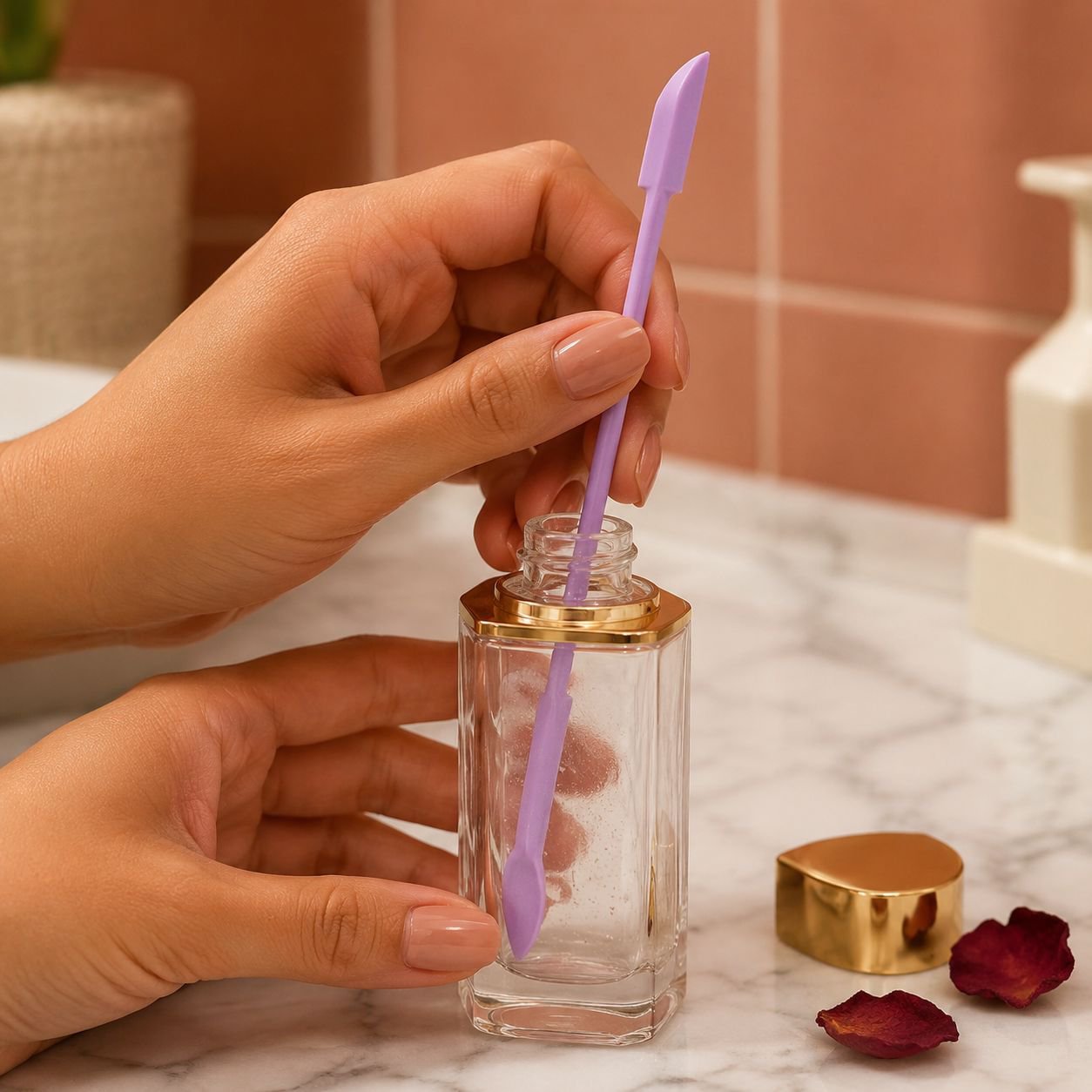 Cucharita mini de silicona para cremas, lociones y productos corporales