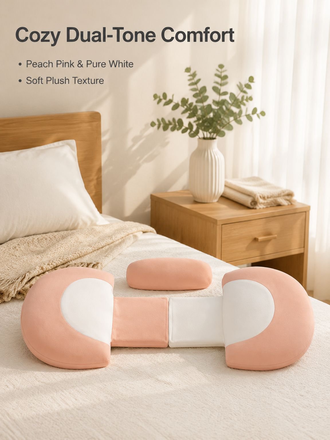 U-shaped Maternity Pillow with Lumbar Support Cushion