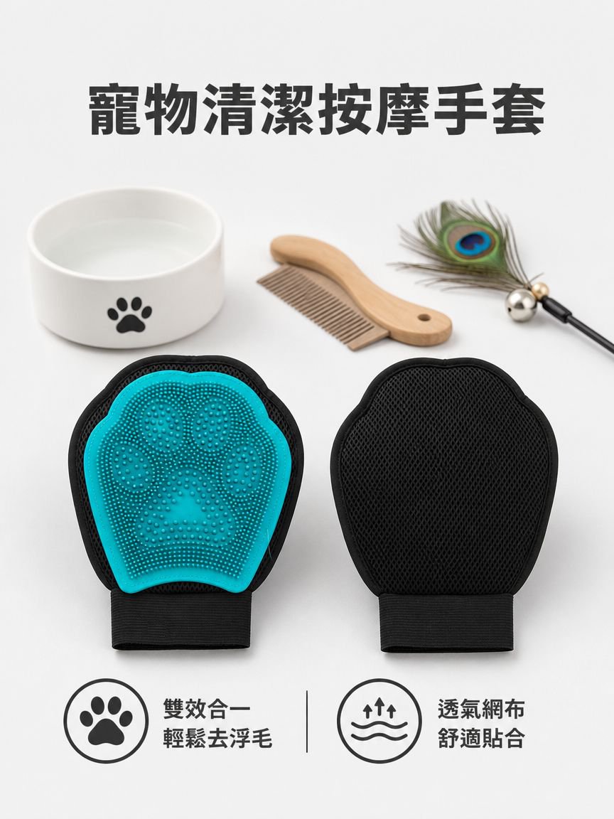寵物洗澡按摩手套