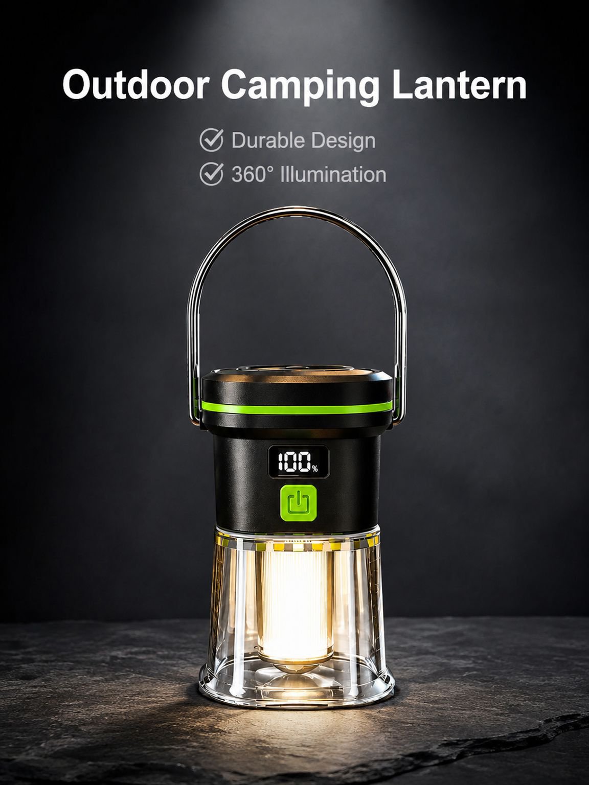 New portable outdoor camping light, USB rechargeable camping light, handheld camping light, recharge