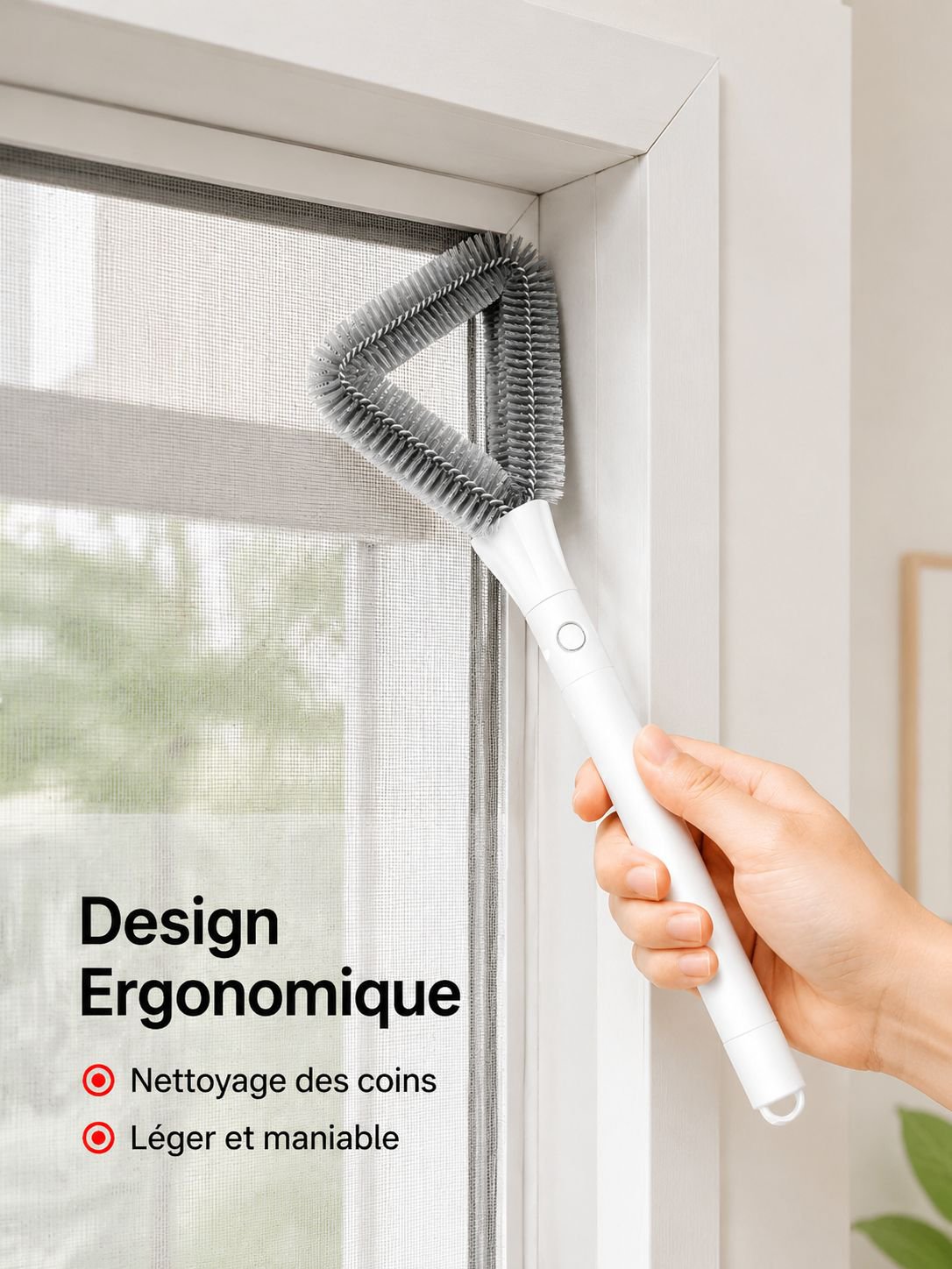 Brosse de nettoyage pour moustiquaire sans démontage
