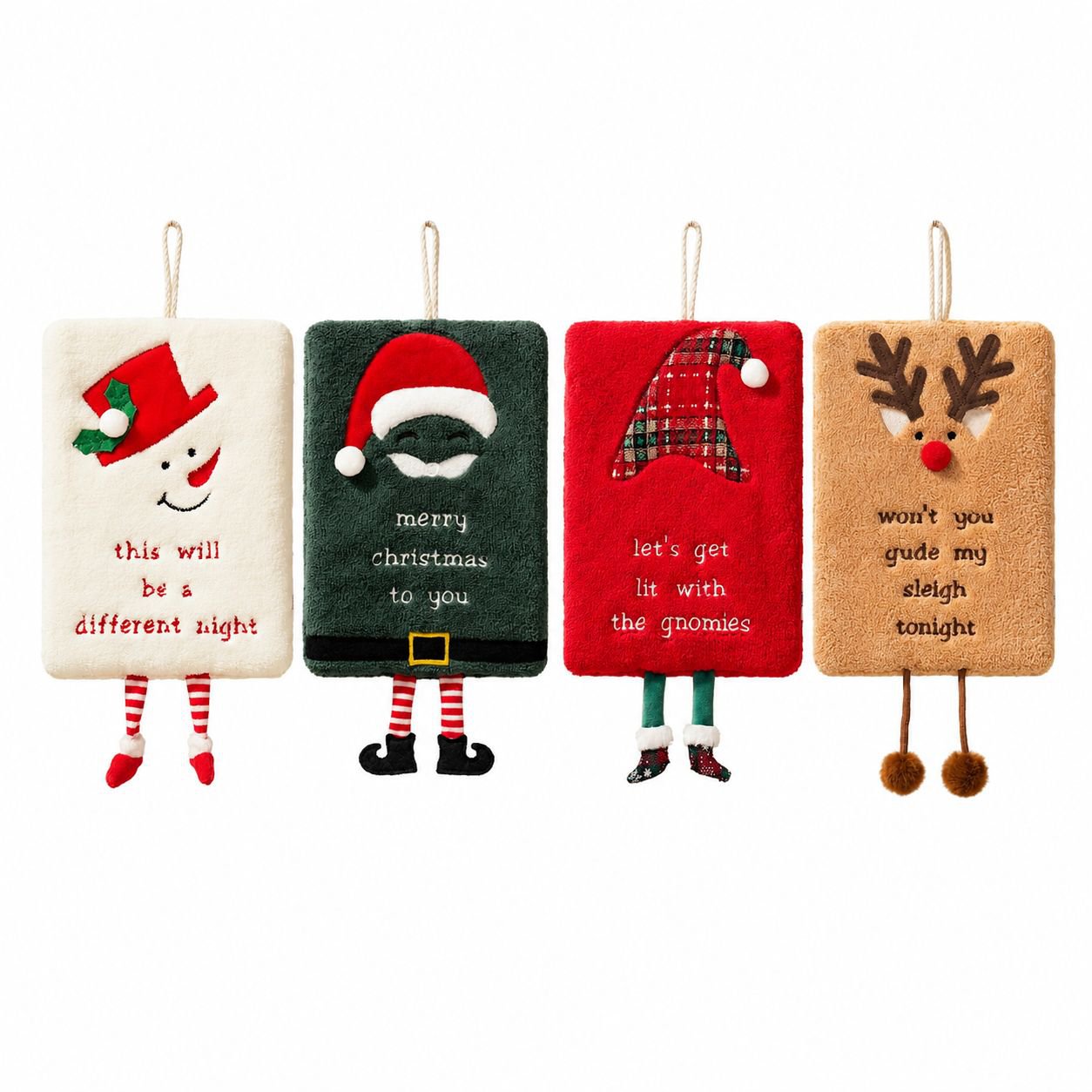 Christmas Decor Thickened Coral Velvet Absorbent Hand Towel