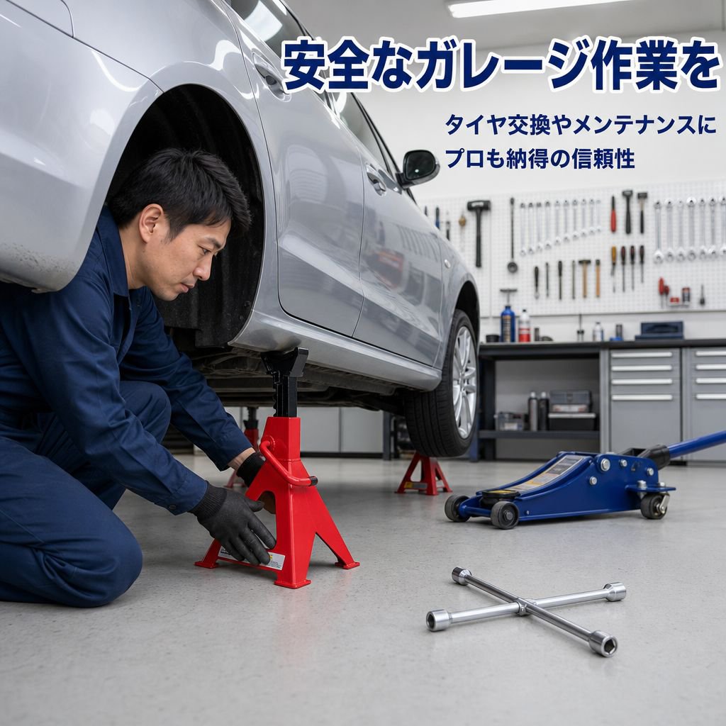 車用ジャッキベース安全スタンド メンテナンス必需品 2〜12トン汎用タイプ