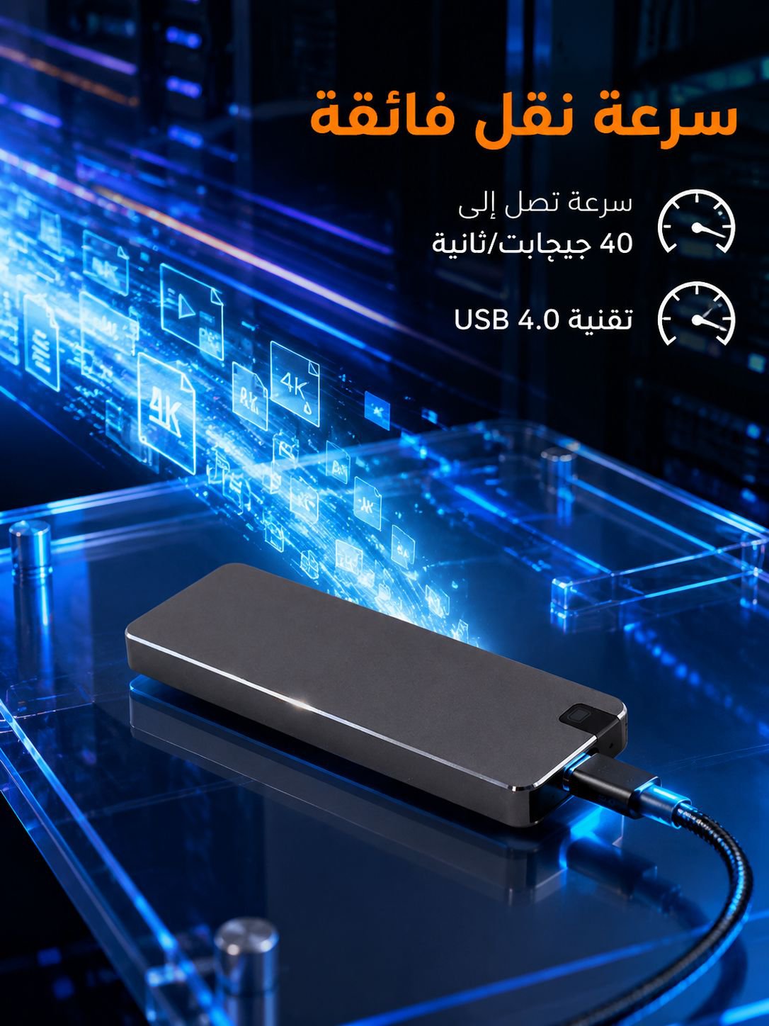 قرص صلب محمول عالي السرعة USB4.0 Gen3 بجودة مماثلة لمنتجات وادي السيليكون