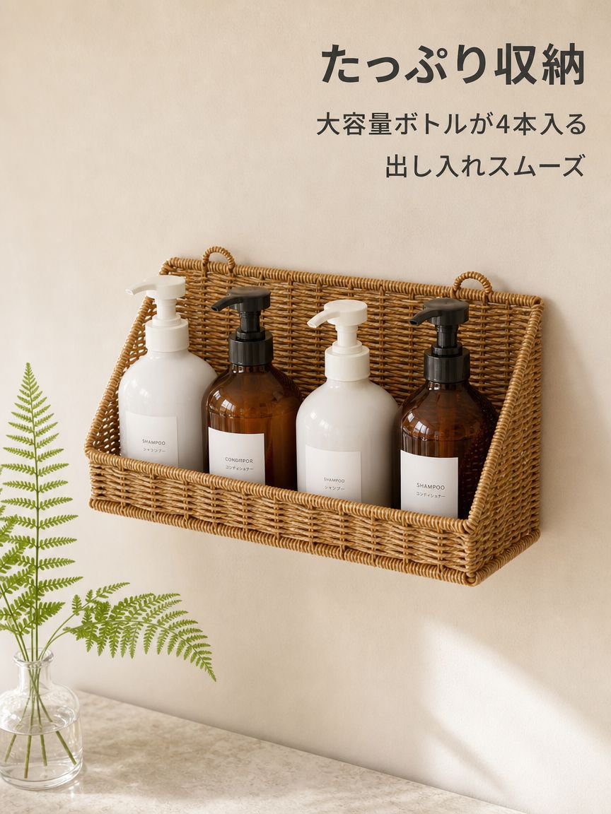 壁掛け収納バスケット