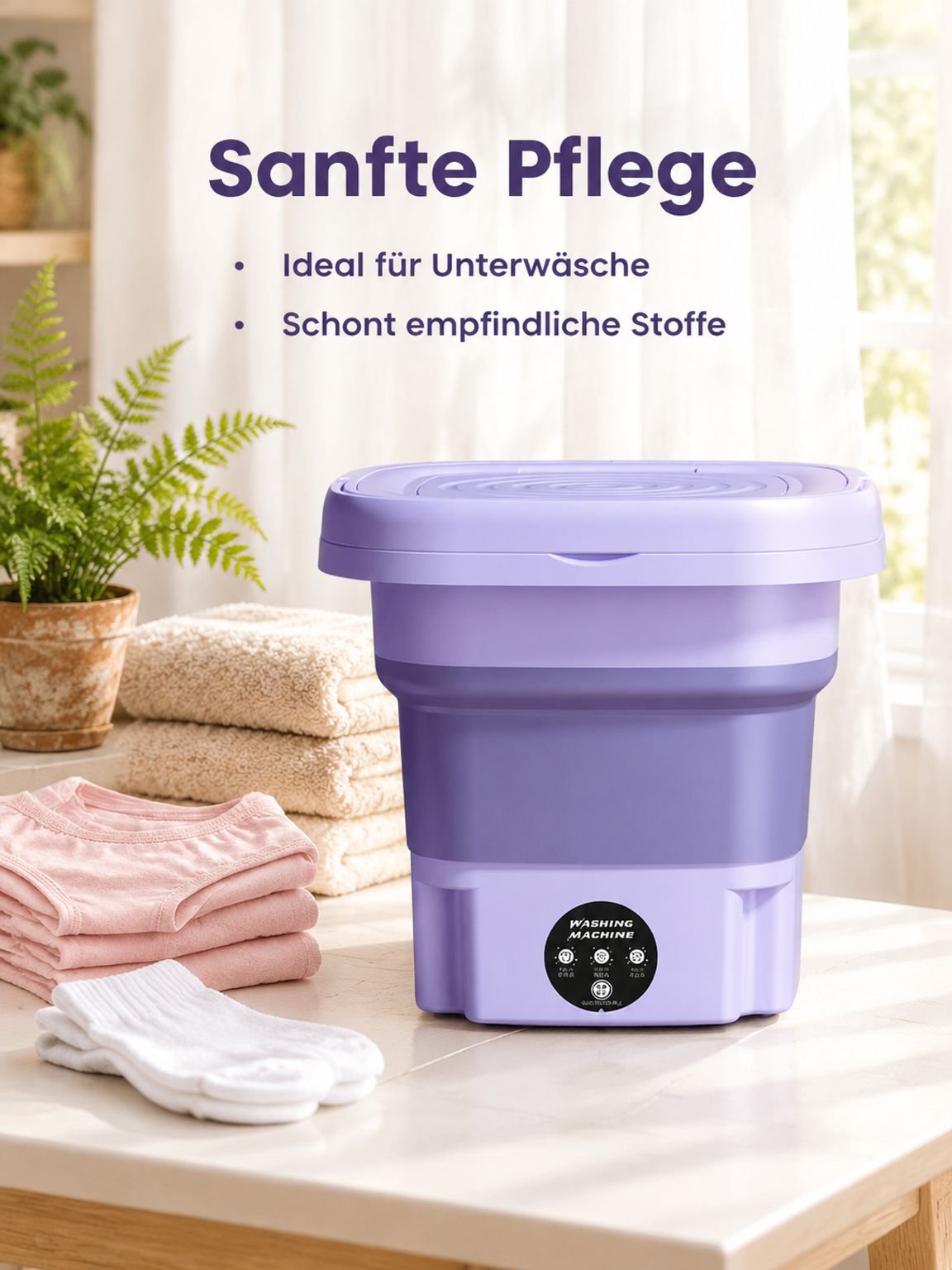 Faltbare Mini-Waschmaschine für Haushalt und Studentenwohnheim Unterwäsche und Socken tragbar