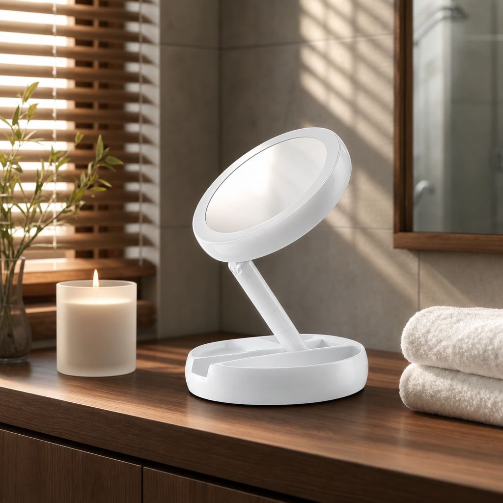 USB rechargeable LED makeup mirror for daily use