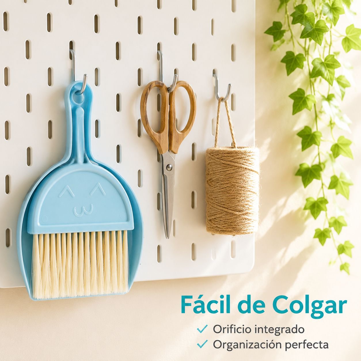 Juego de recogedor y escoba de escritorio en miniatura