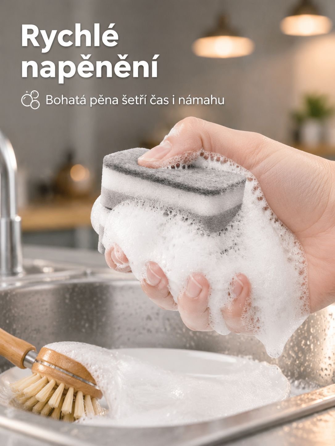 Zesílená houbička na mytí nádobí
