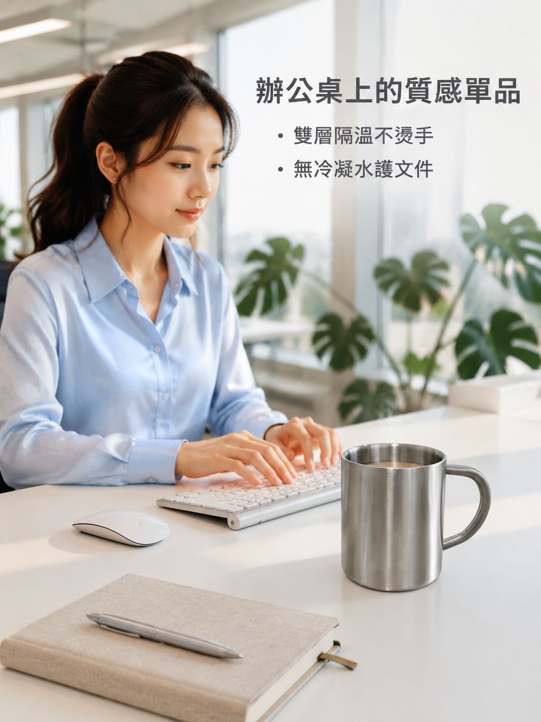 不鏽鋼食品級雙層馬克杯
