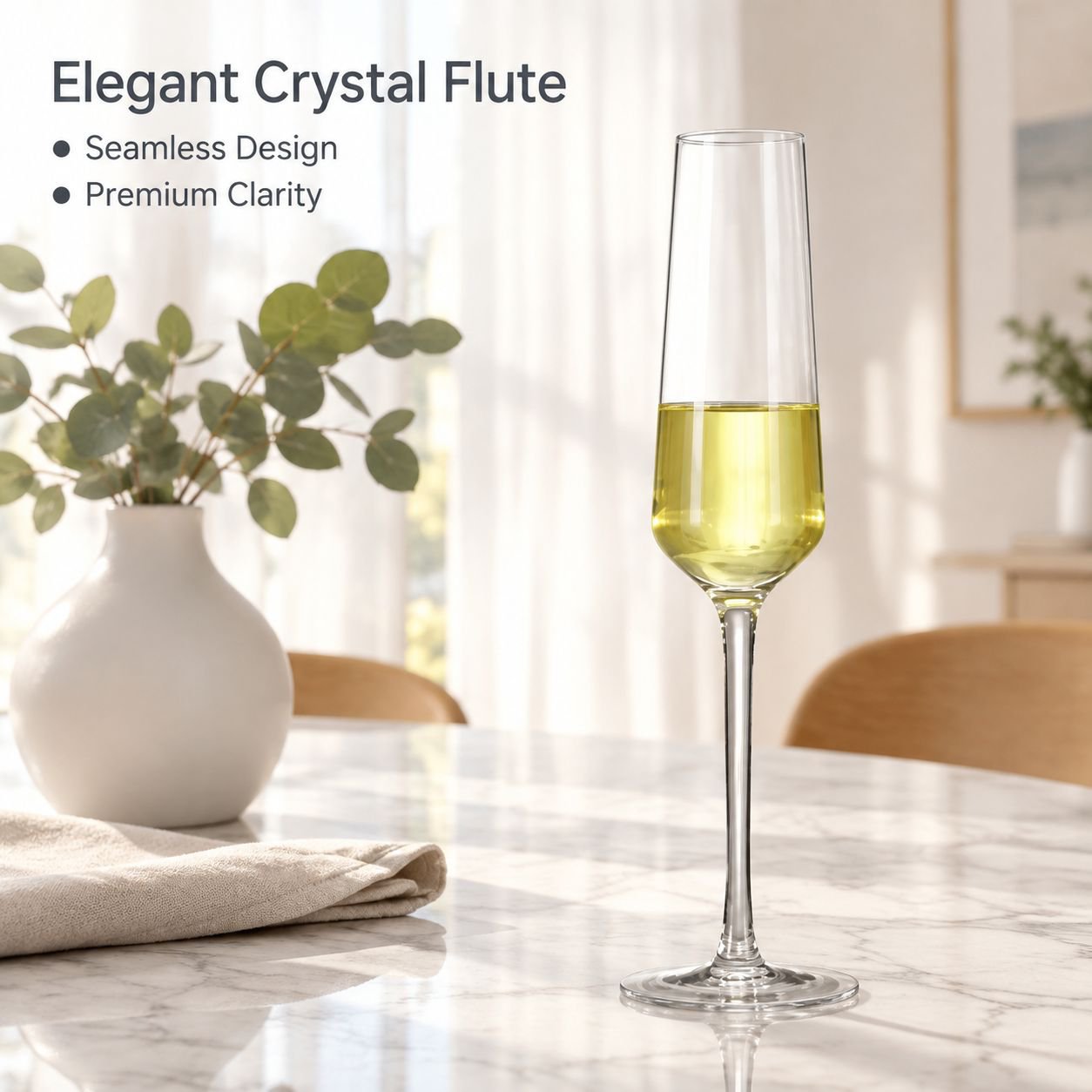 Crystal Glass Champagne Flute Goblet Home Cocktail Sparkling Wine Glass
