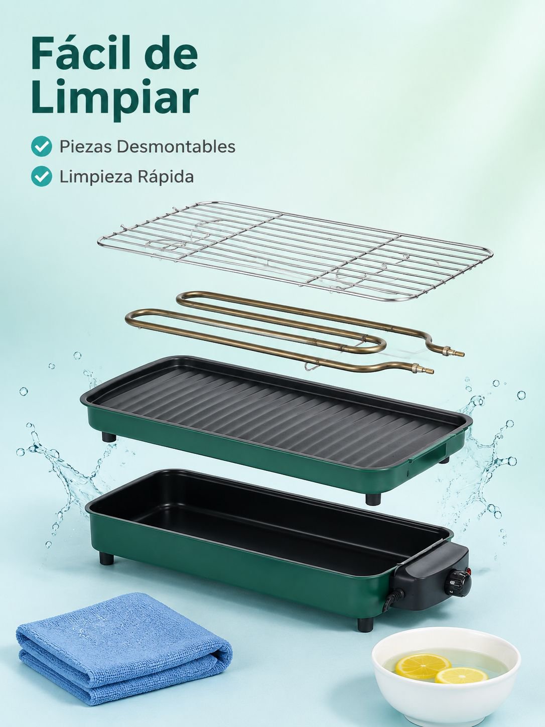 Multifunctional smokeless electric grill