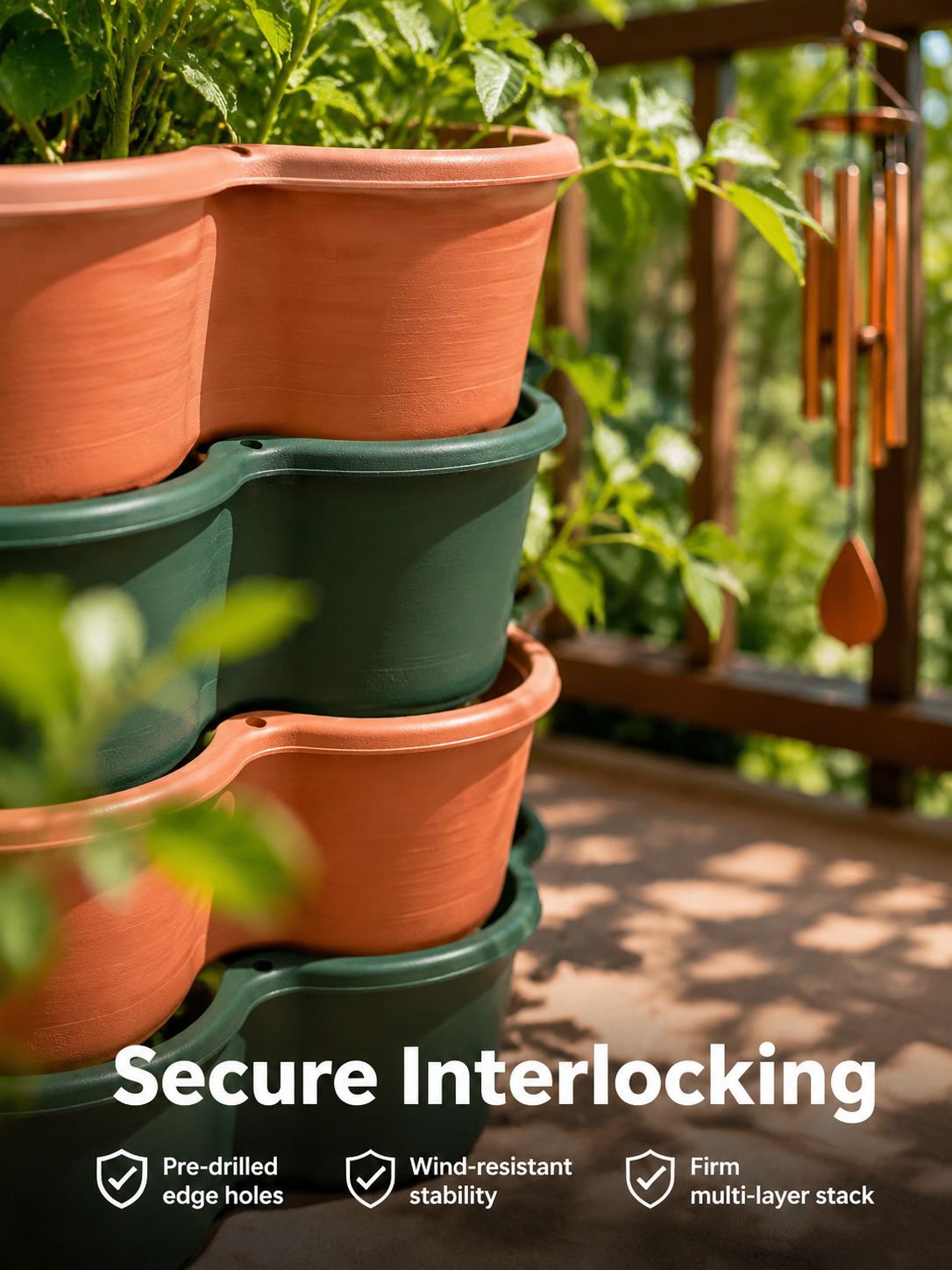 Multi-layer Stackable Plastic Flowerpot