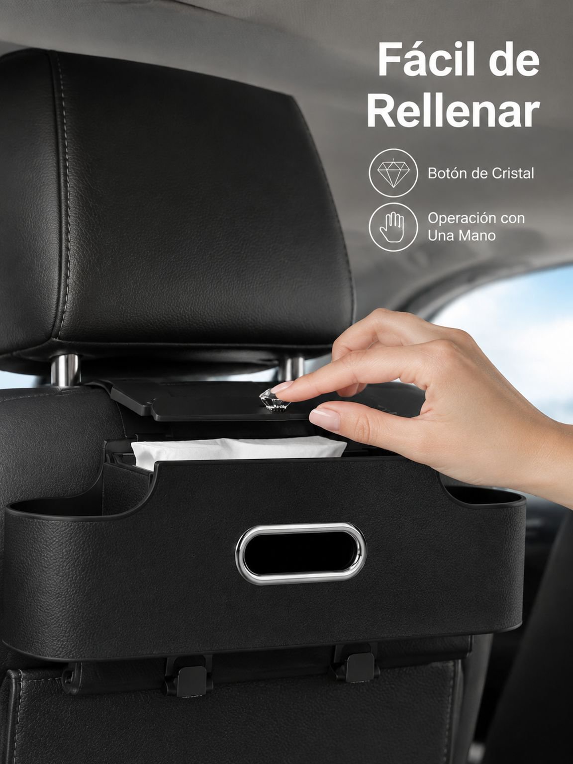 Caja de pañuelos para el respaldo del asiento del coche