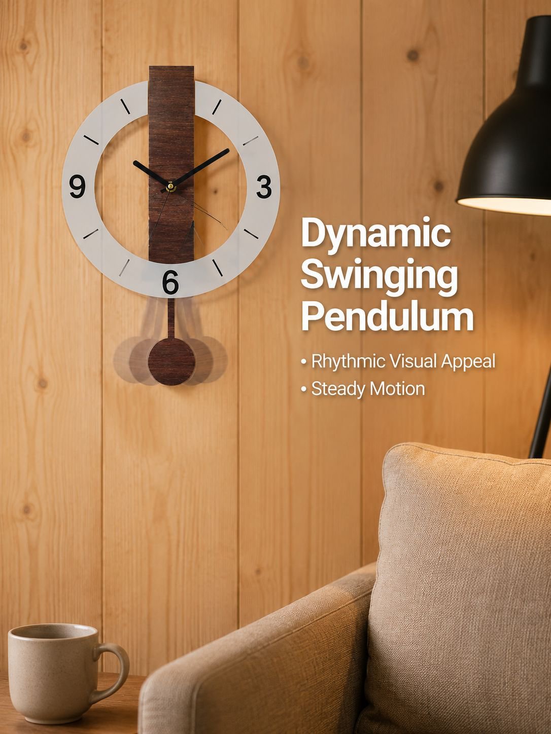 Nordic Style Wooden Grain Wall Clock for Living Room