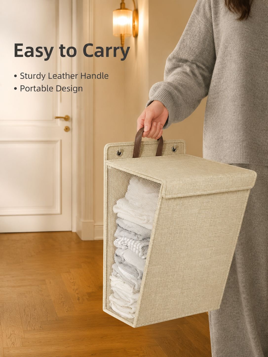 Cotton and Linen Clothing Storage Basket