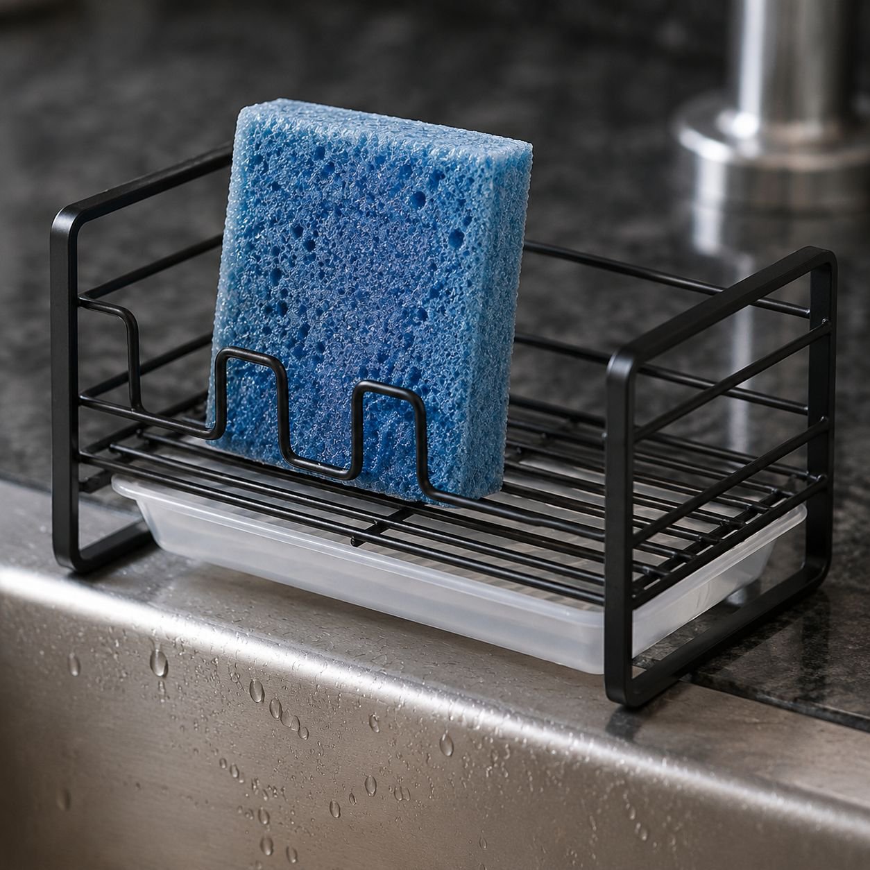 Kitchen Sink Iron Drain Storage Rack Multi-purpose Soap Steel Wool Sponge Holder