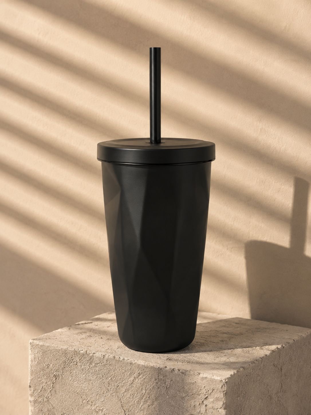 Tasse à paille diamantée pour boissons froides en déplacement