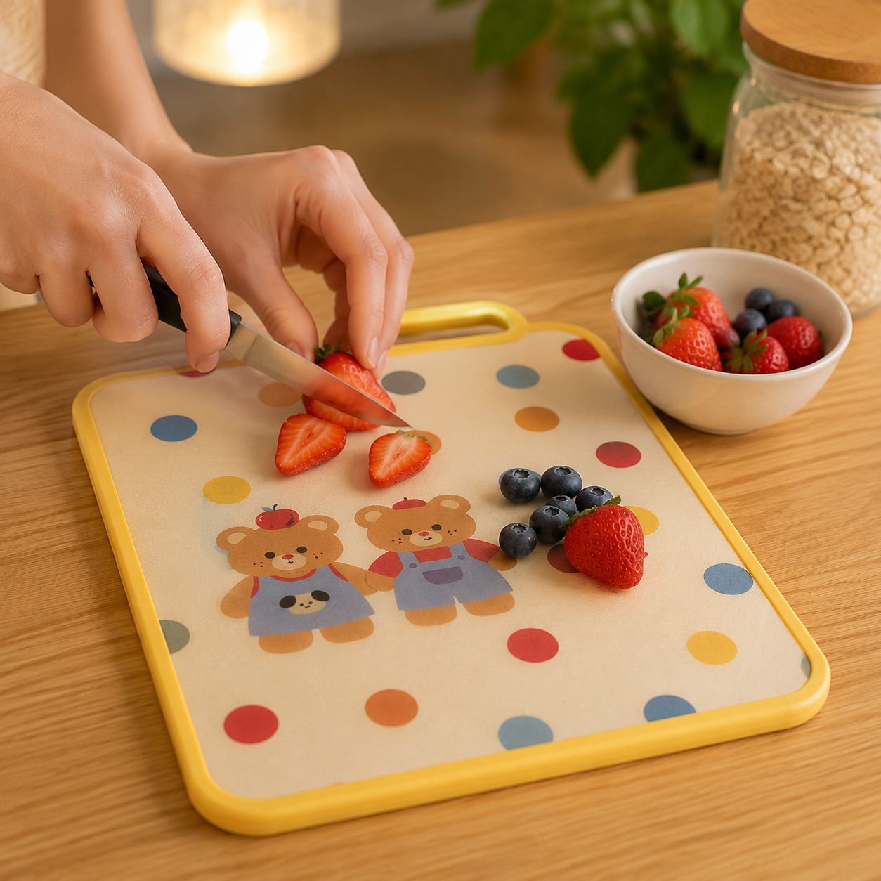Cute Bear Fruit Cutting Board for Kitchen