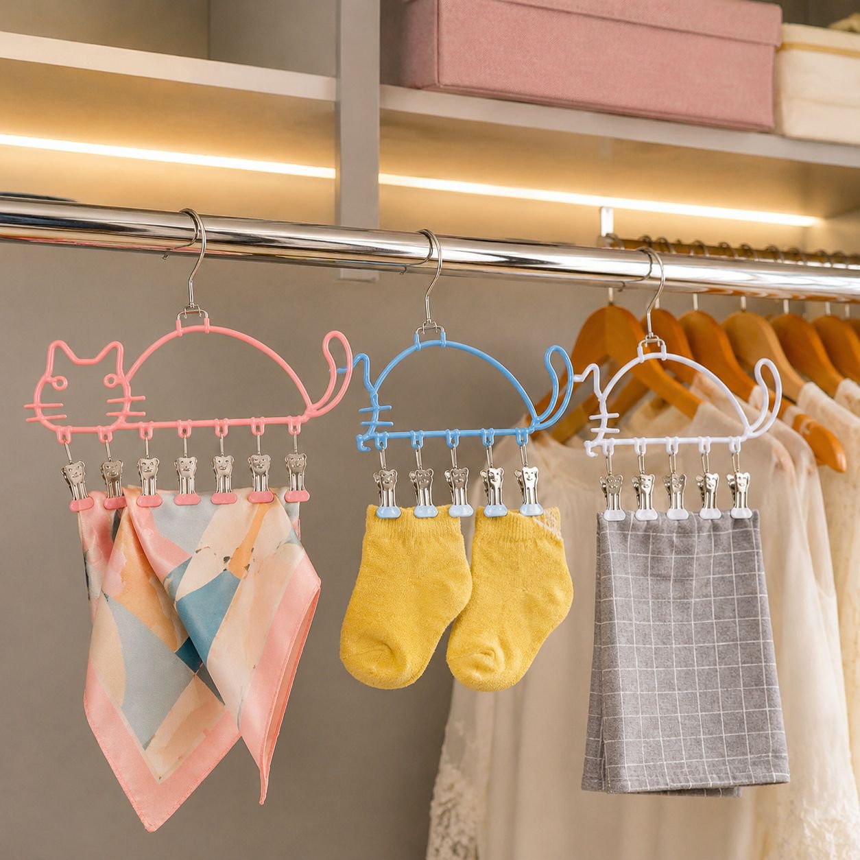JMY - Cat-shaped Sock Clip Clothes Rack