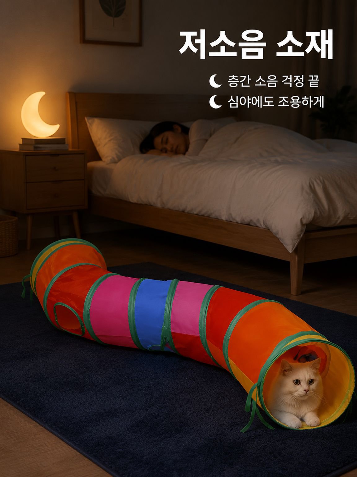 무지개색 고양이 놀이 터널