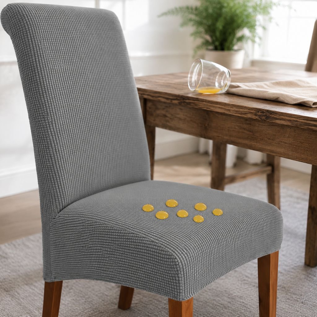 Elegant anti-stain chair cover in dark grey