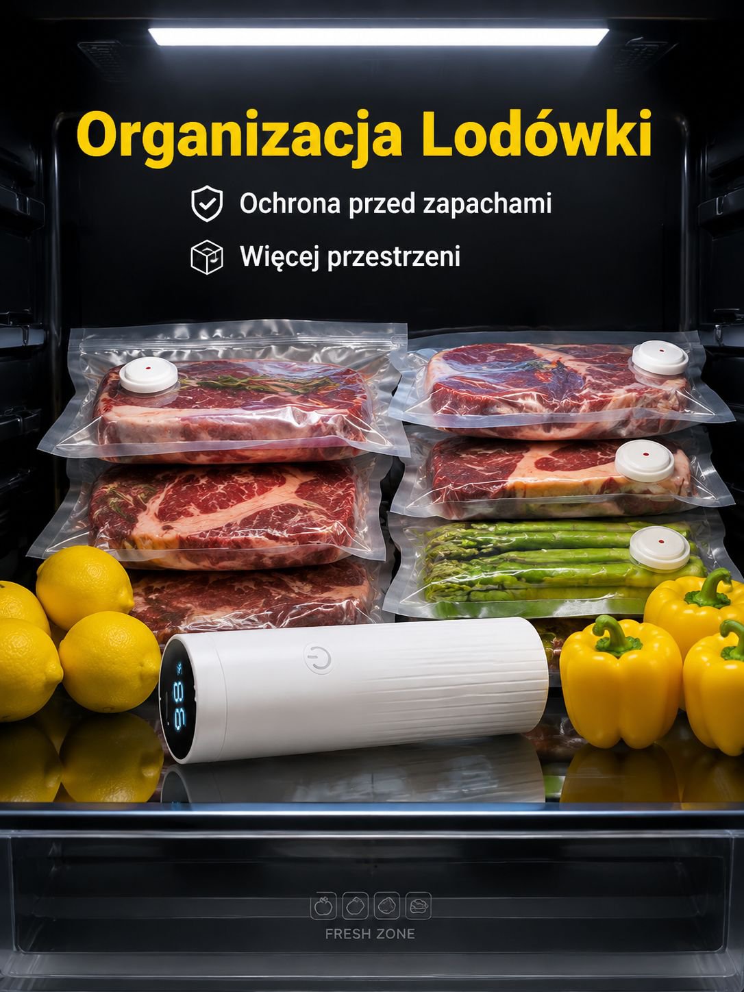 Przenośna elektryczna pompka próżniowa do domowego przechowywania żywności