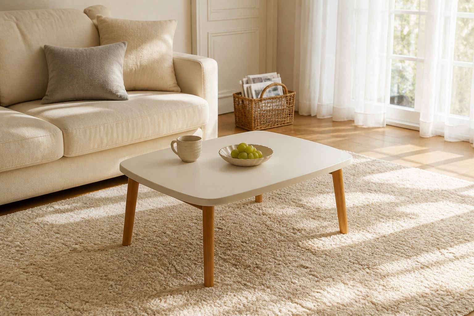 Table basse pliante prête à l'emploi sans montage