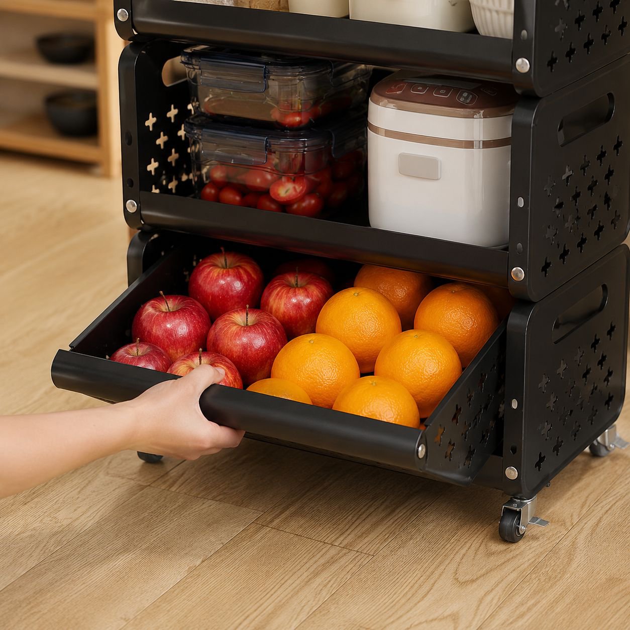 キッチン用品を整理する収納ラック