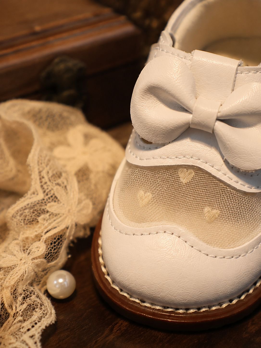 Zapatos de suela blanda y transpirables para bebé estilo princesa