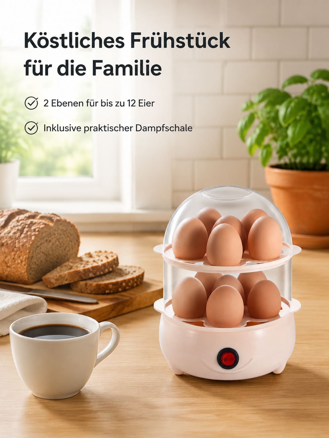 Dampfgargerät für Eierpudding – Haushaltsgerät