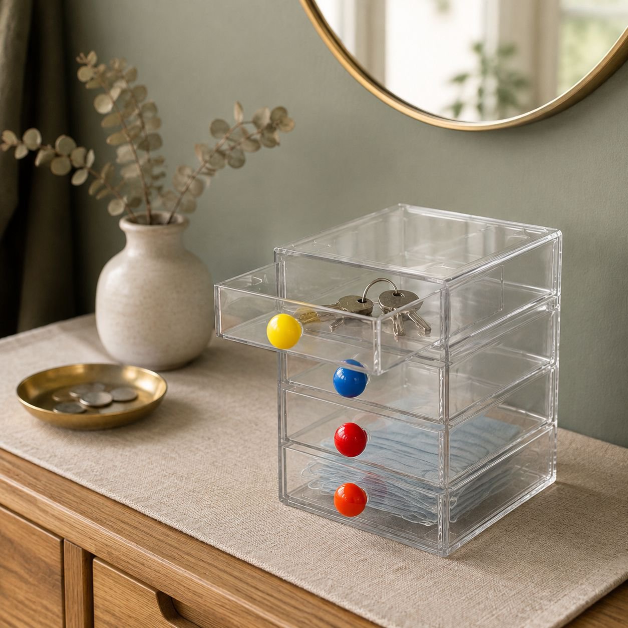 Modern desktop organizer storing documents and folders