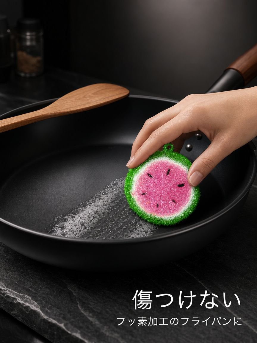 スイカ型食器用ブラシ