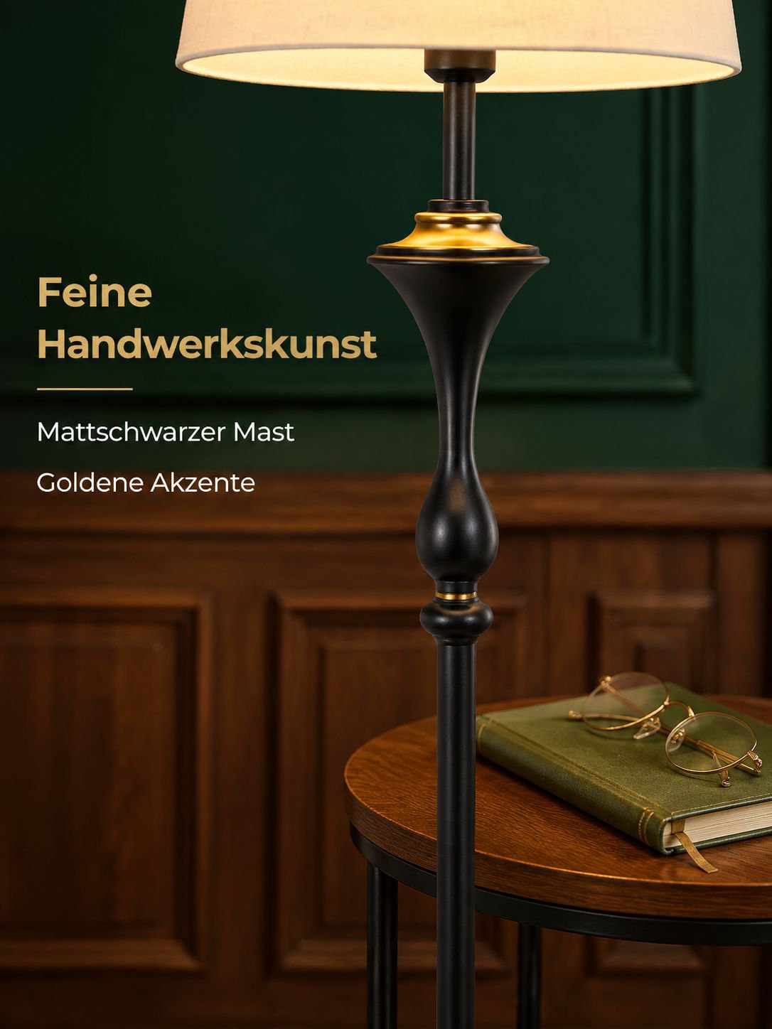 Multifunktionale amerikanische Retro-Stehlampe mit Beistelltisch für Wohnzimmer und Schlafzimmer
