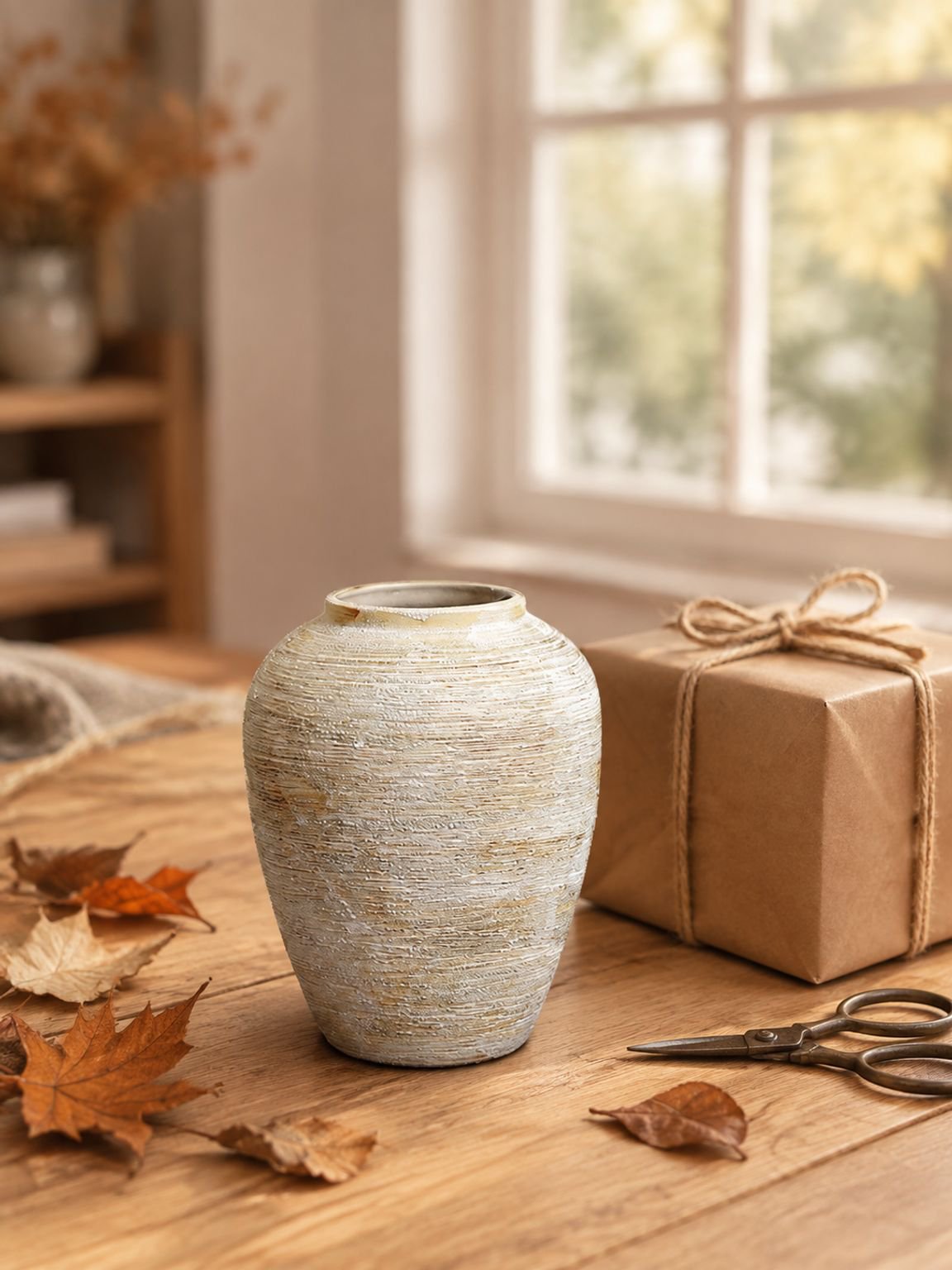 Jarrón ornamental para decorar mesas auxiliares