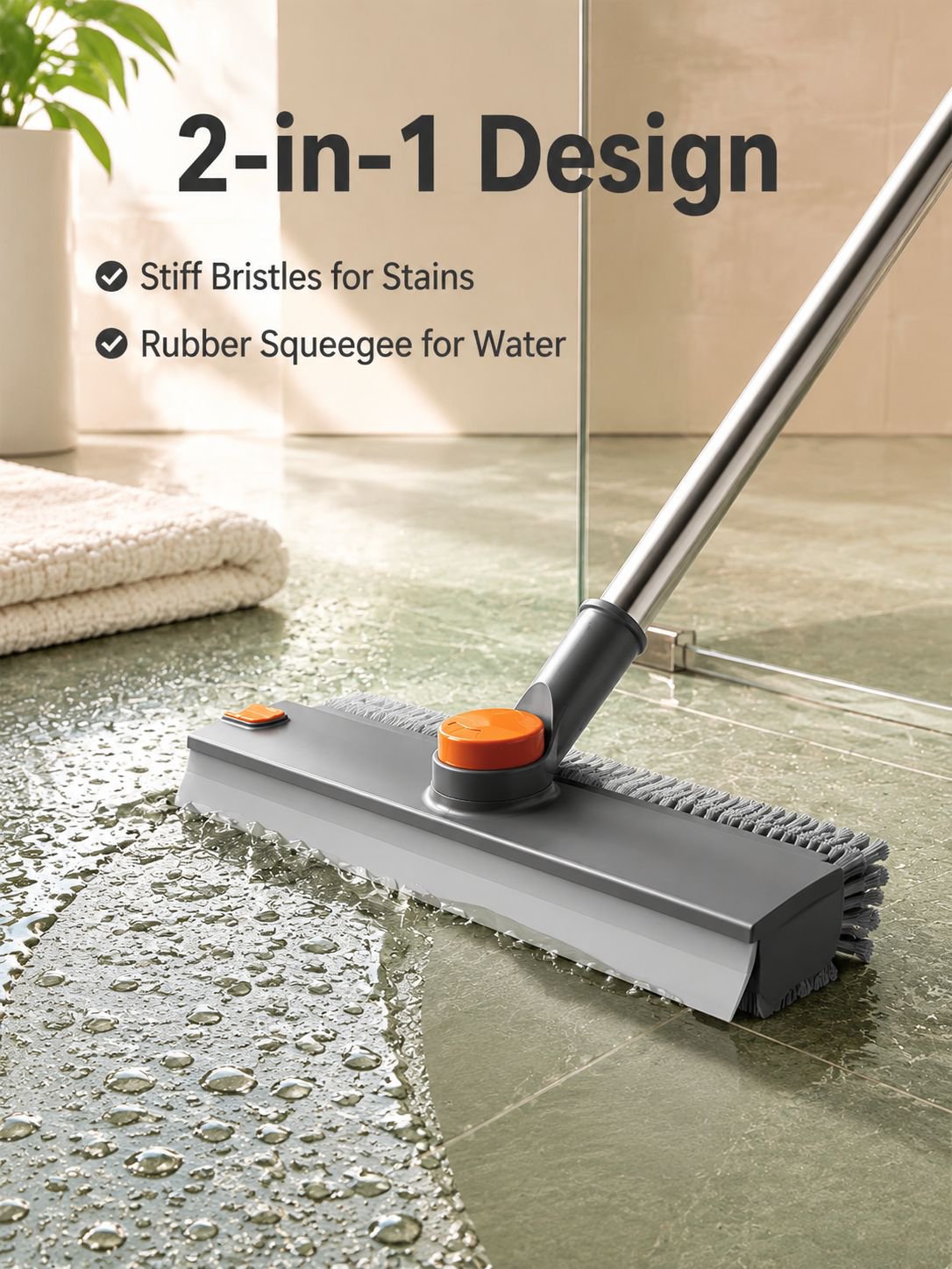 Multi-Functional Hard Bristle Floor Gap Brush